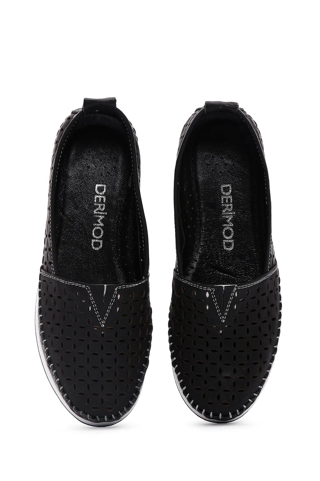 Kadın Siyah Kalın Tabanlı Deri Konfor Loafer