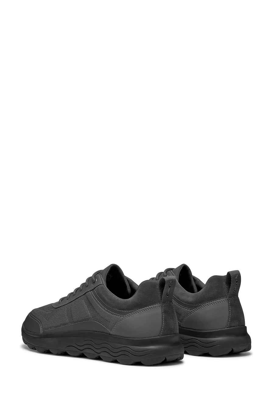Geox Men's Grey Spherica Lace-Up Leather Sneakers