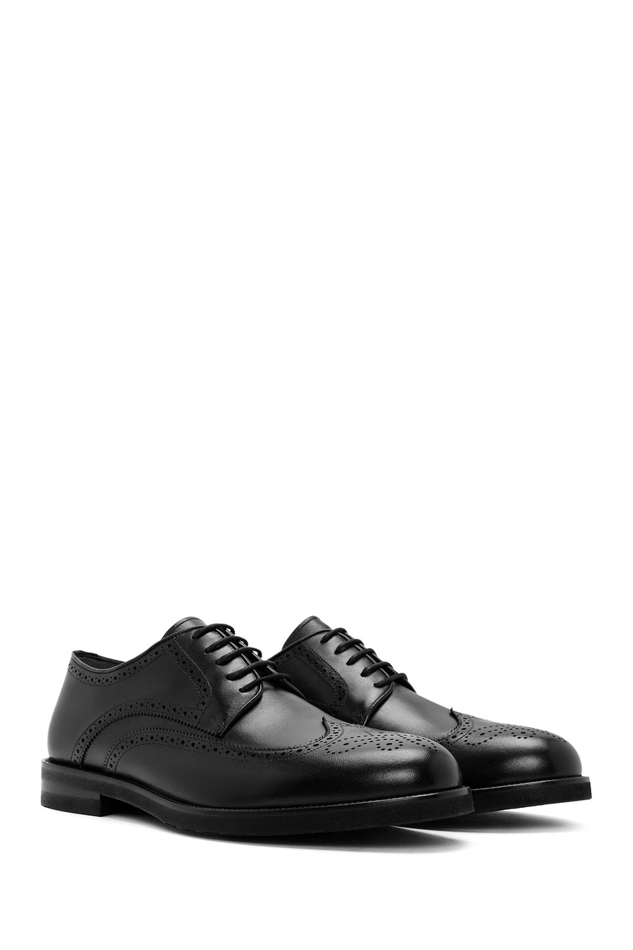Male Black Lace-Up Leather Casual Shoes