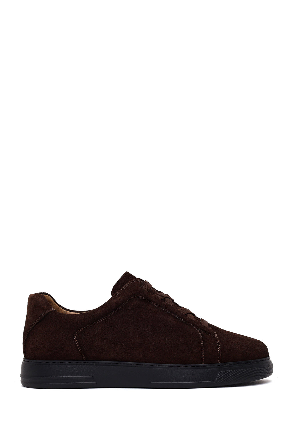 Erkek Kahverengi Bağcıklı Süet Deri Sneaker
