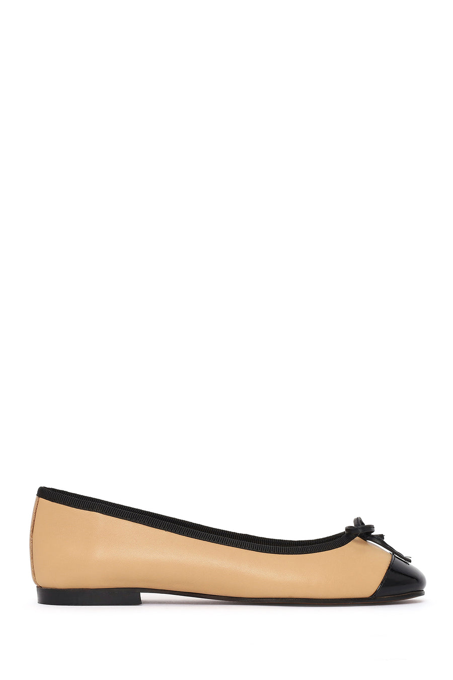 Women's Beige Leather Ballerinas 26PFD420318 | Derimod