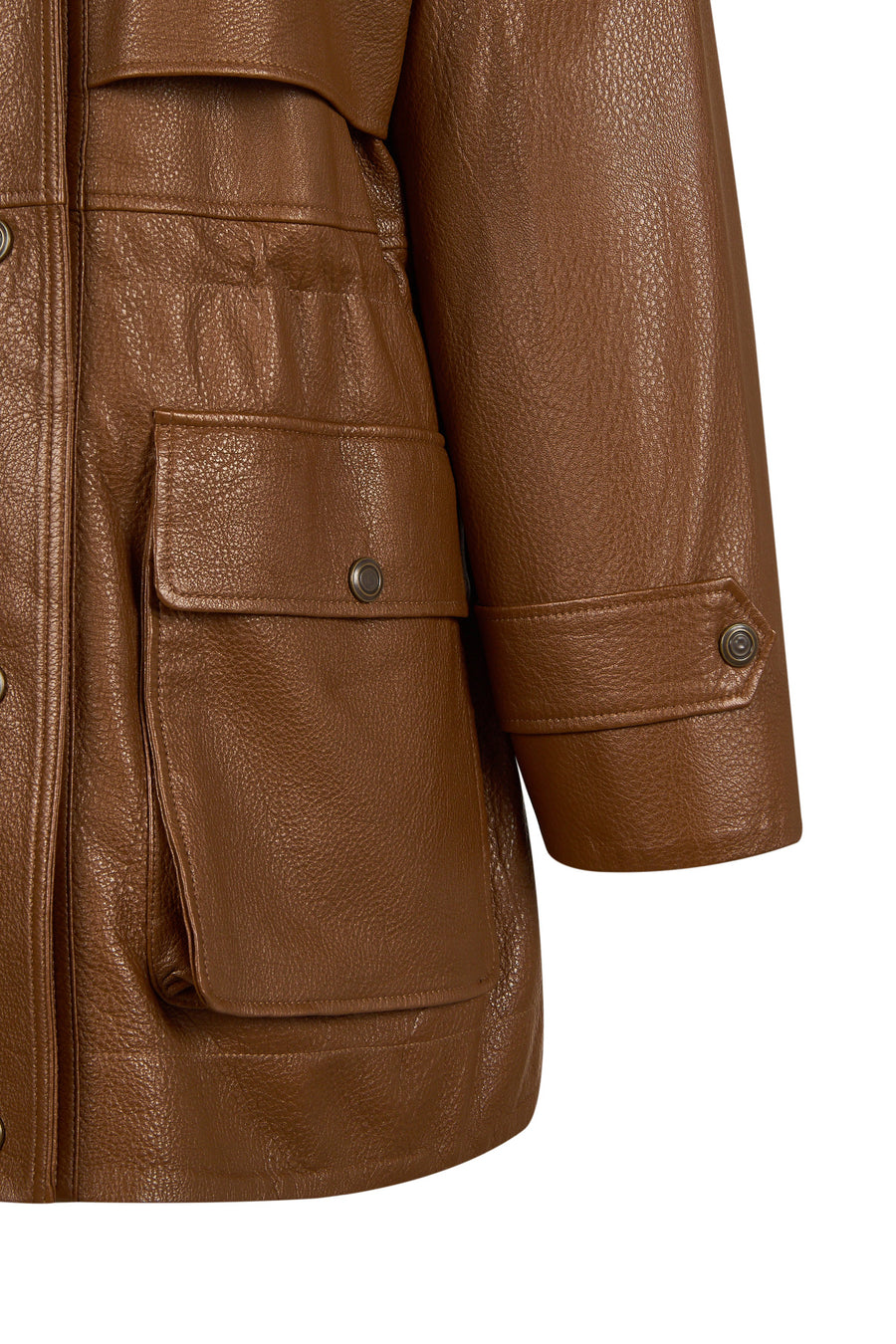 Sienna Woman Brown Oversize Leather Coat