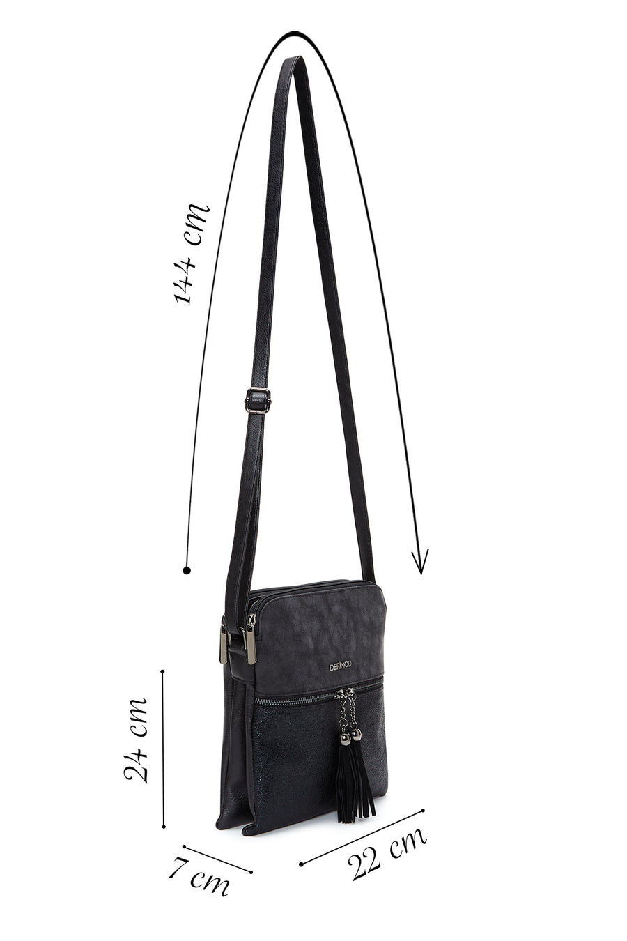 Women's Black Long Strap Crossbody Bag