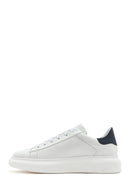 Men's White Lace-up Thick-Sole Leather Sneaker | Derimod