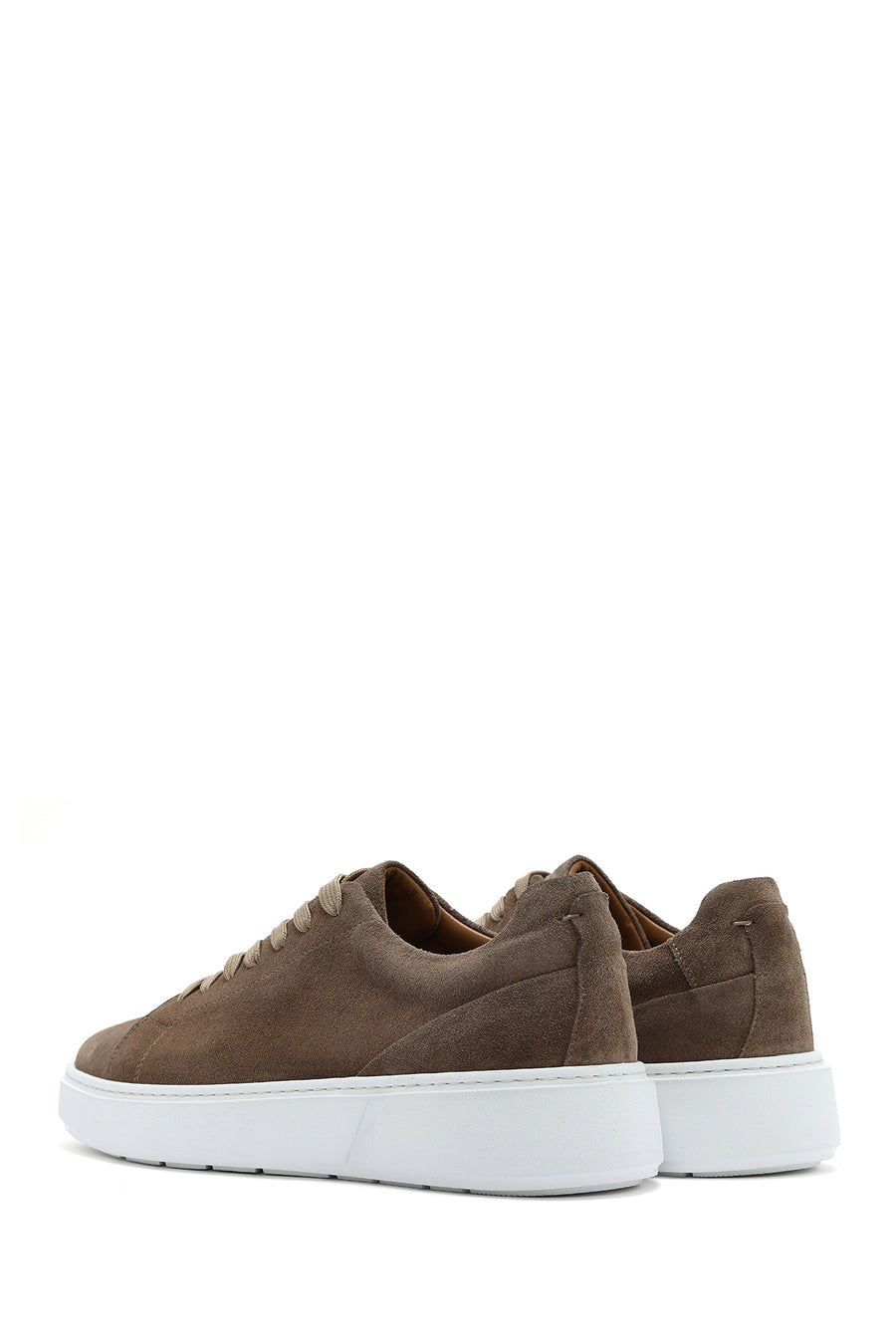 Male Beige Lace-up Suede Leather Sneaker