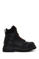 Harley Davidson Male Black Stein Lace-Up Thick-Sole Leather Combat Boots | Derimod