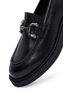 Kadın Siyah Tokalı Deri Maskülen Loafer | Derimod