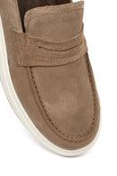Erkek Bej Süet Deri Casual Loafer | Derimod