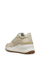 Geox Women Cream D Spherica Ec13 A - Nap + Pr.Syn Lace-Up Wedge Heel Sneaker | Derimod