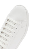 Geox Women's White Lace-Up Spherica Ecub Leather Sneaker | Derimod