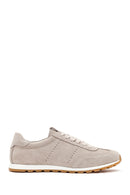 Kadın Bej Bağcıklı Süet Deri Sneaker | Derimod