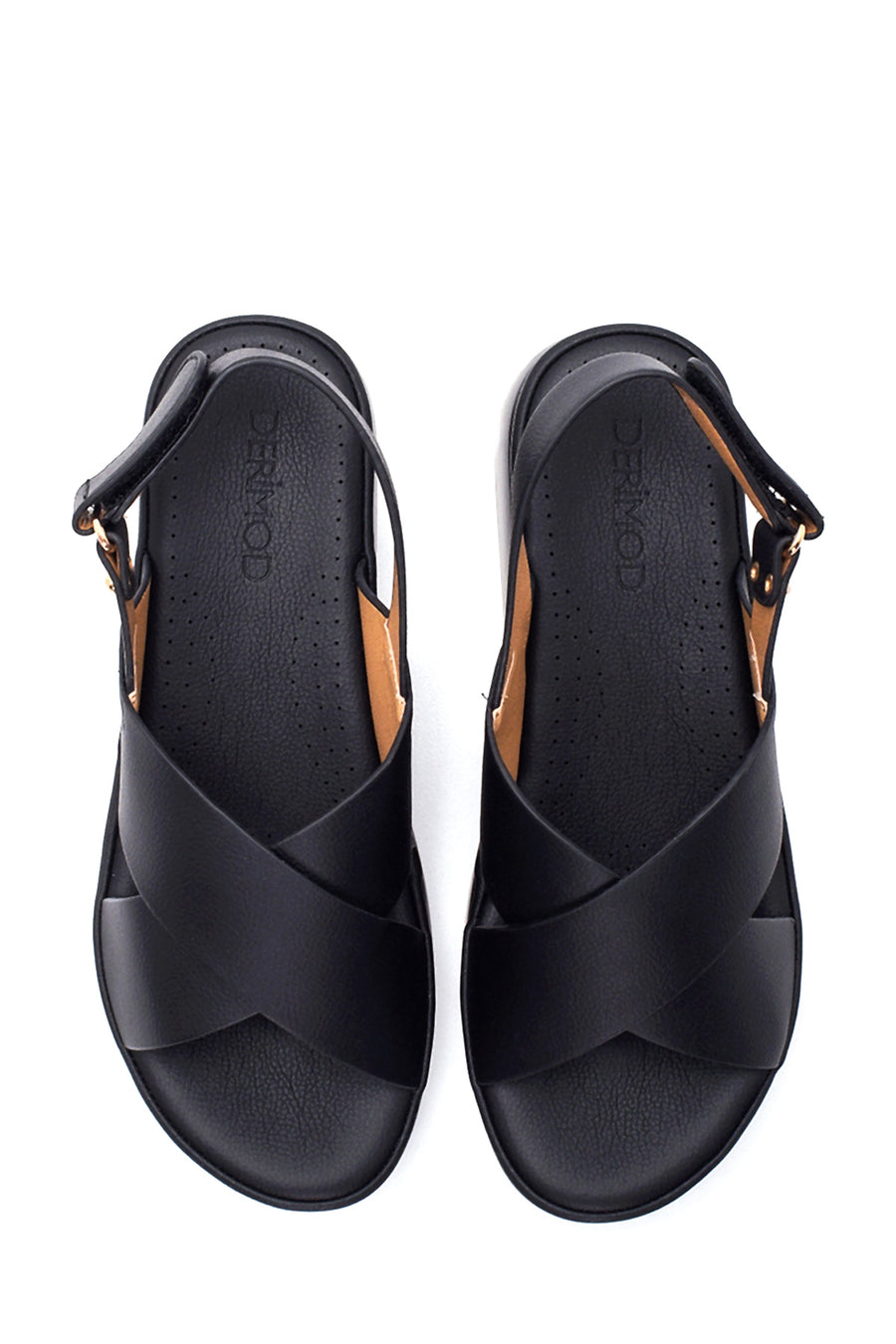 Kadın Siyah Kalın Taban Comfort Sandalet