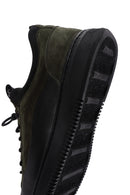 Men's Khaki Lace-Up Nubuck Leather Casual Sneaker | Derimod