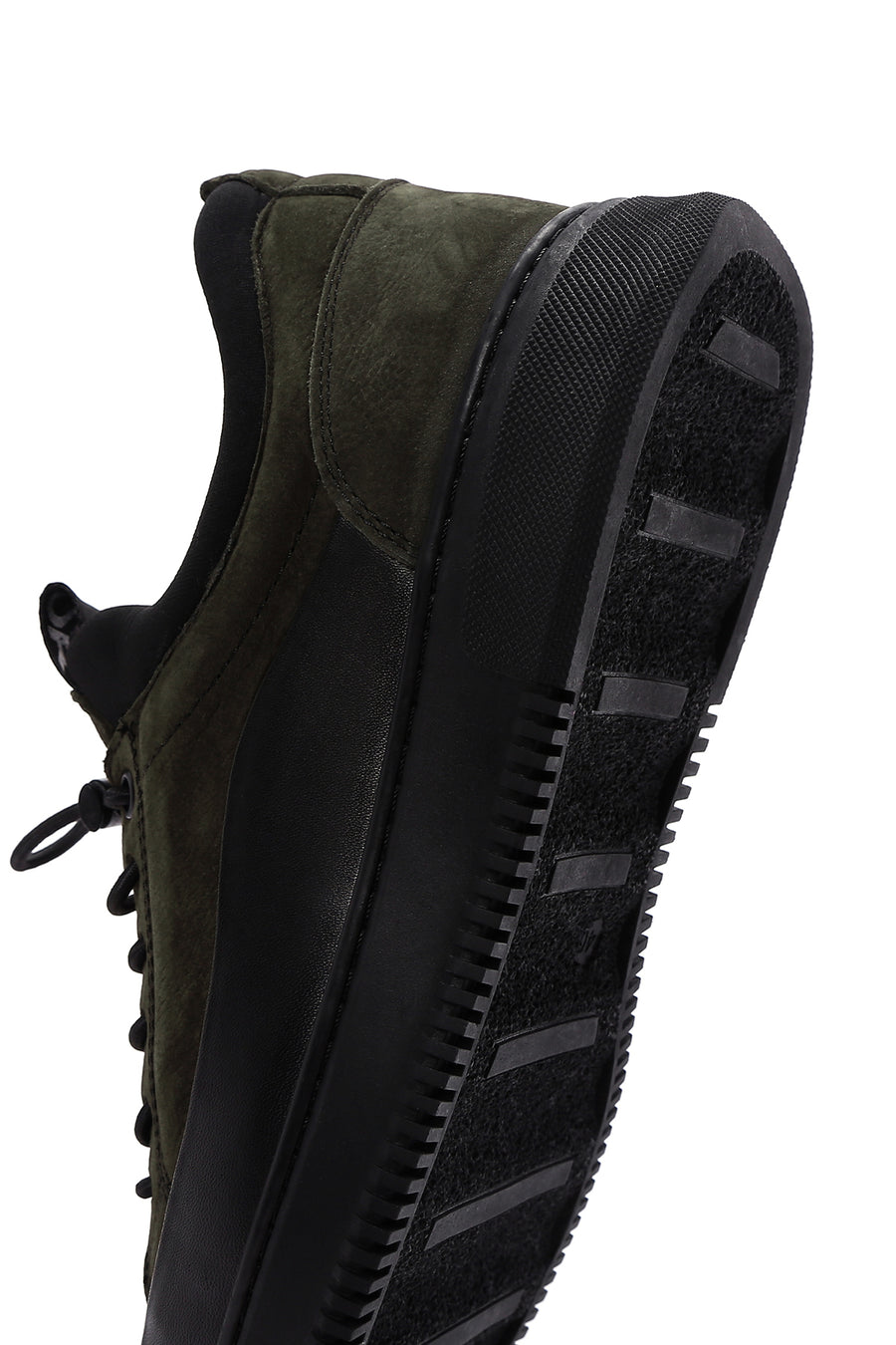 Men's Khaki Lace-Up Nubuck Leather Casual Sneaker