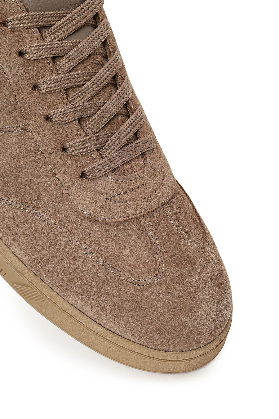 Male Beige Lace-Up Suede Leather Sneaker