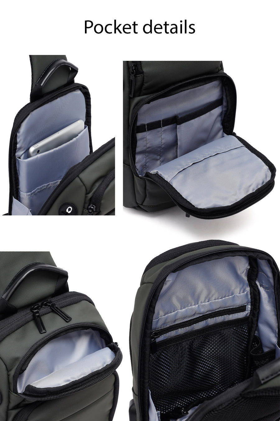 D-Pack Erkek Haki Teknolojik Kumaş Çapraz Çanta