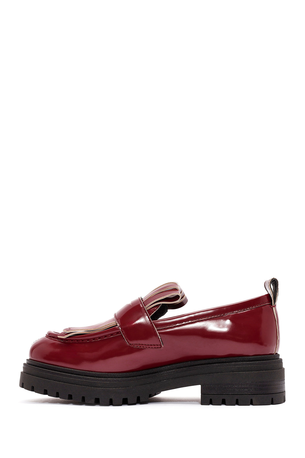 ACBC x Derimod Kadın Bordo Kalın Tabanlı Maskülen Loafer
