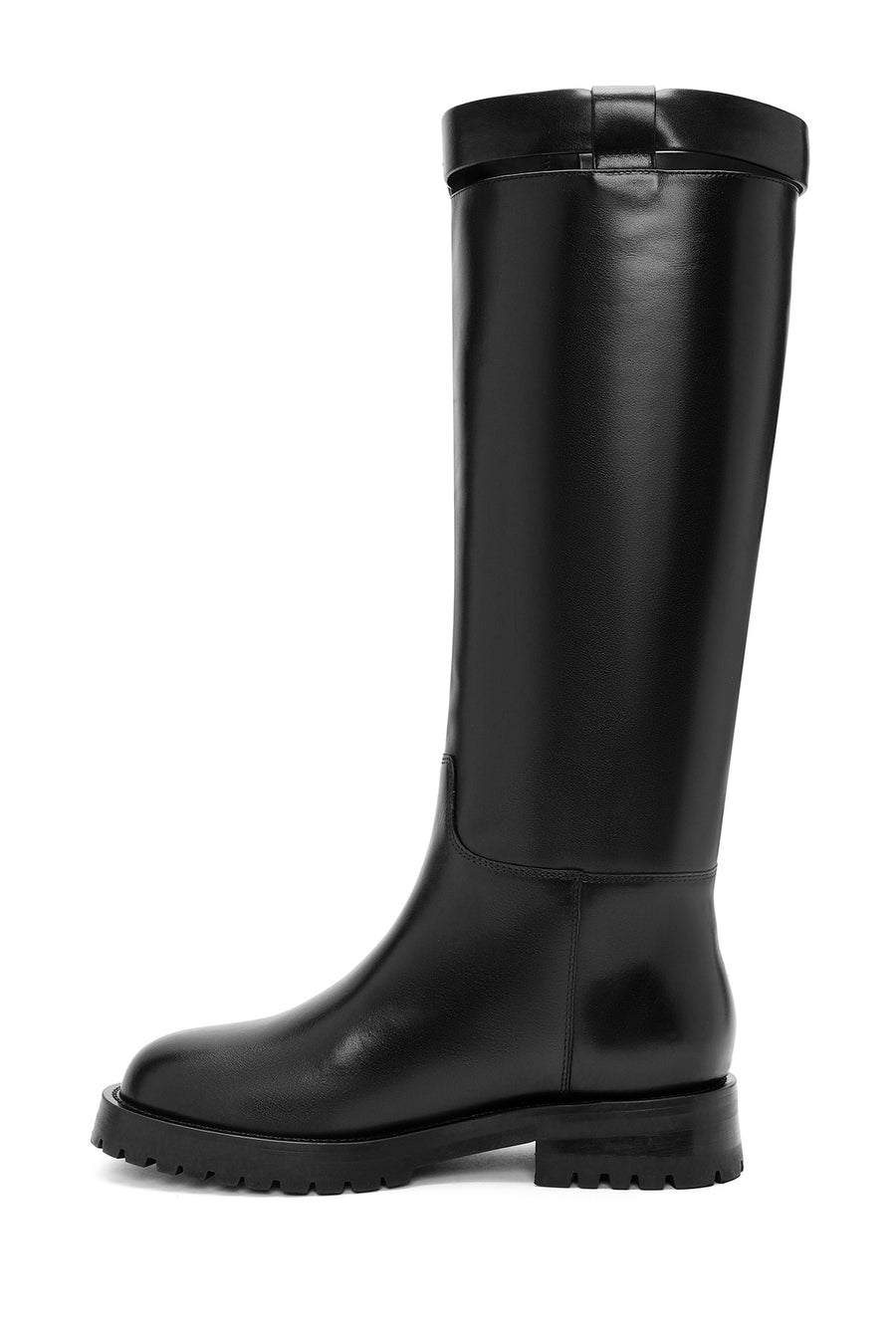 Women's Black Buckle Detailed Leather Boots