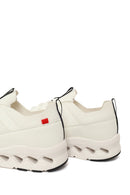 Derimod Zero Woman White Thick-Soled Lace-Up Fabric Sneaker | Derimod