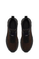 Erkek Kahverengi Bağcıklı Kalın Tabanlı Deri Casual Sneaker | Derimod