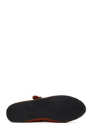Women's Orange Buckled Fabric Ballet Flat | Derimod