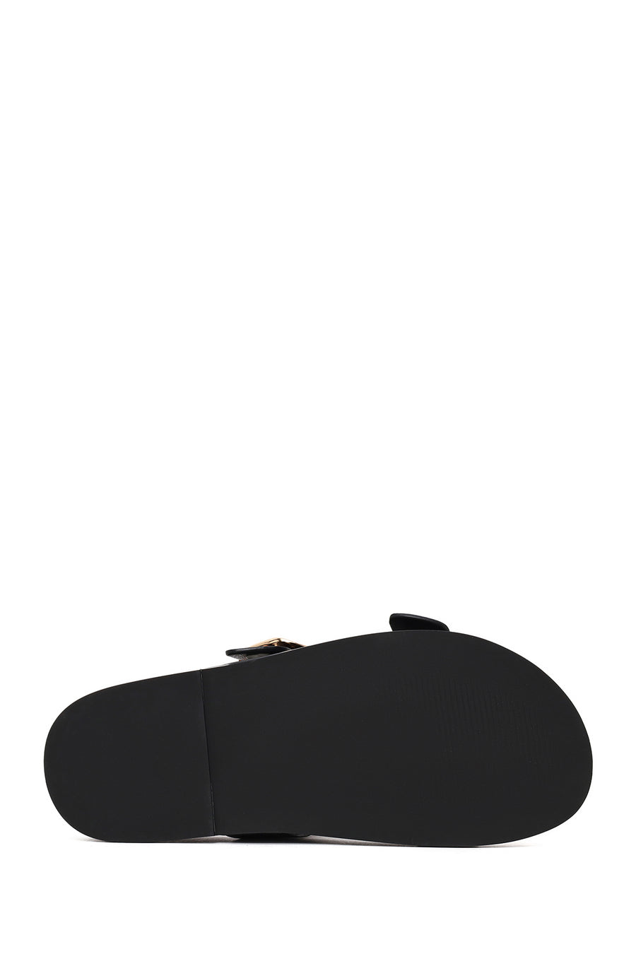 Woman Black Double-Buckle Slippers