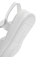 Women's White Ankle Strap Thick Soled Leather Comfort Sandals | Derimod