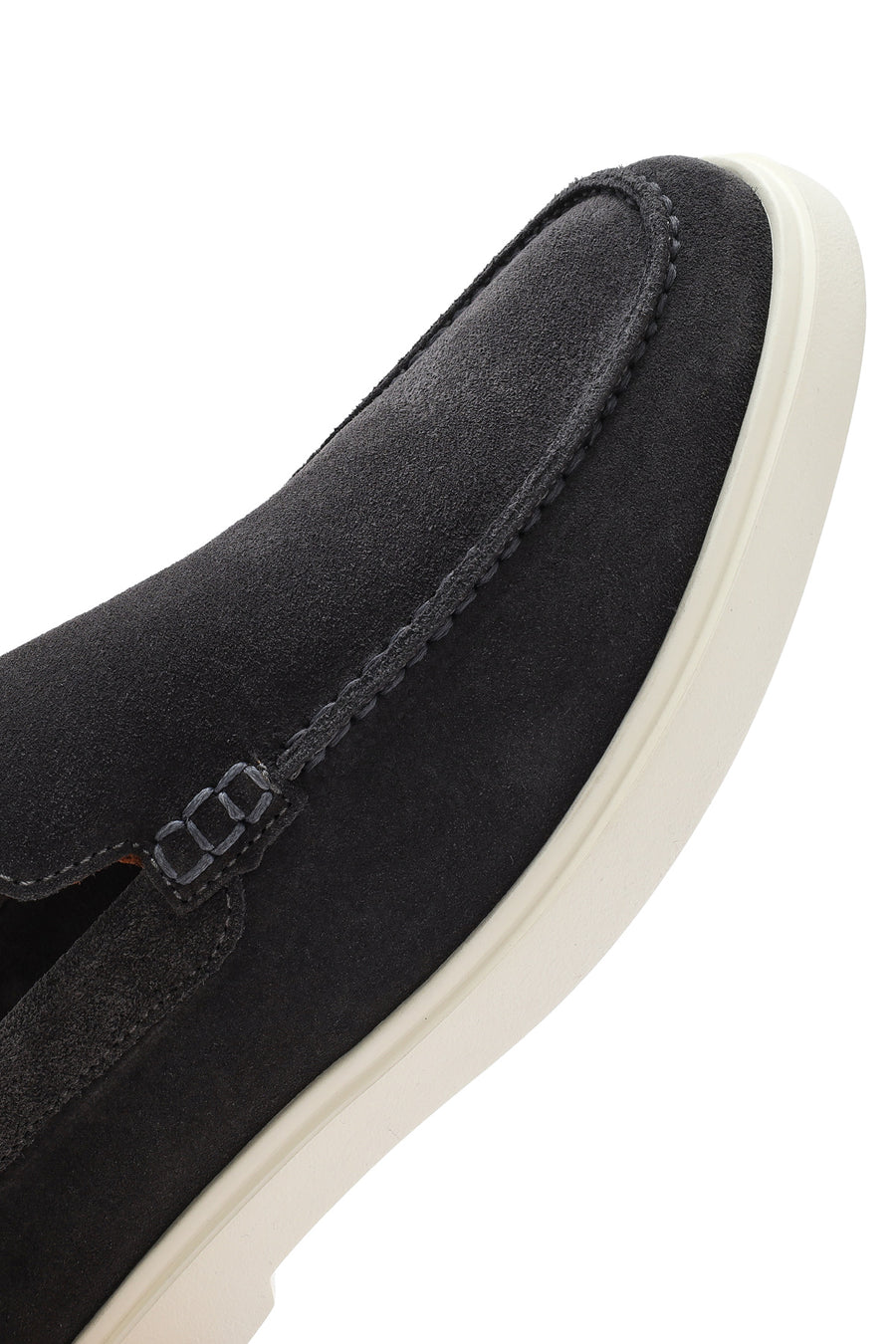 Erkek Gri Süet Deri Casual Loafer