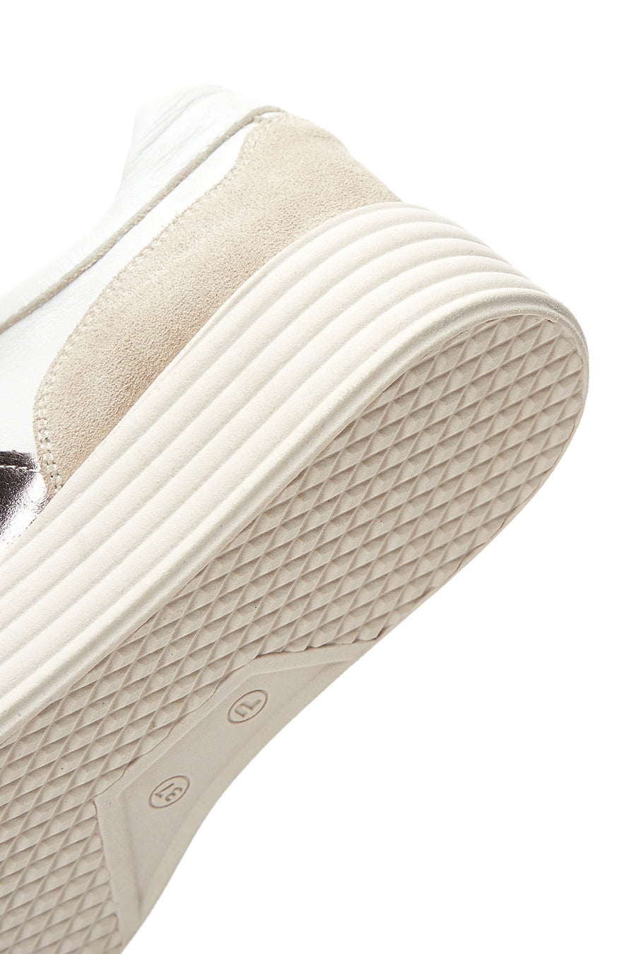 Kadın Bej Deri Kalın Tabanlı Sneaker