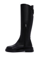 Women's Black Zippered Leather Boots | Derimod