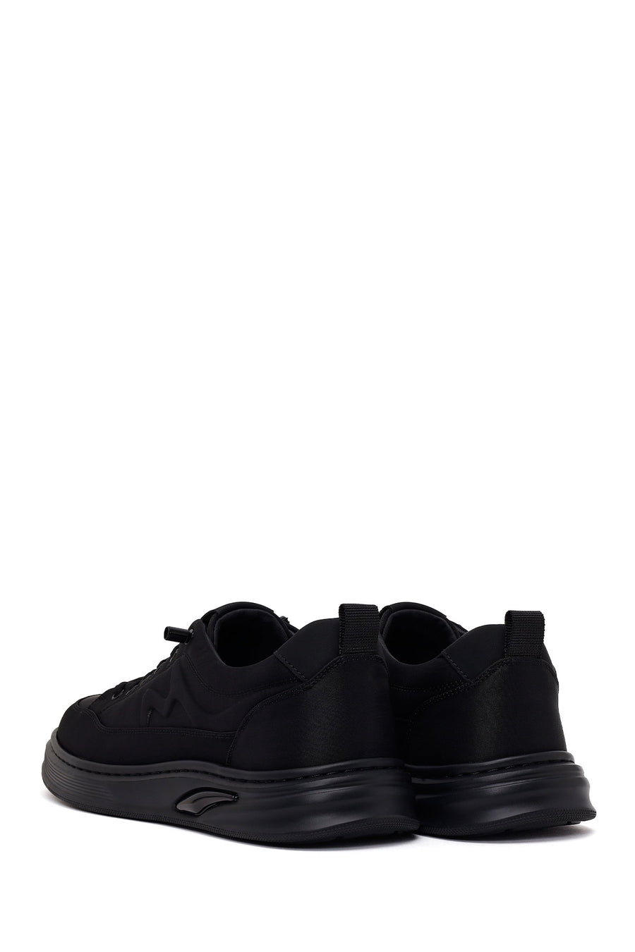 Derimod Zero Erkek Siyah Bağcıklı Kalın Tabanlı Kumaş Sneaker