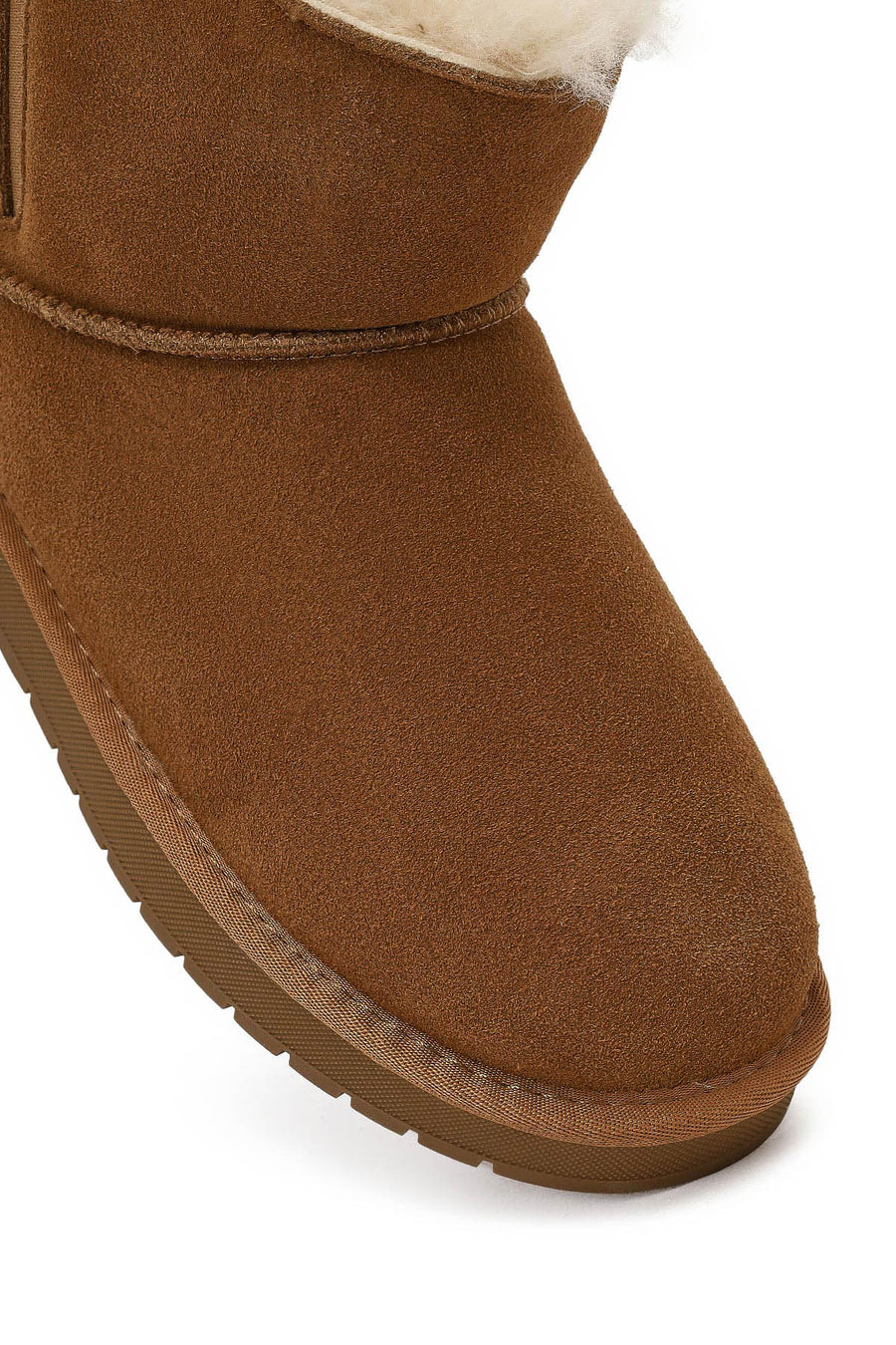 Woman Camel Suede Leather Teddy Boot