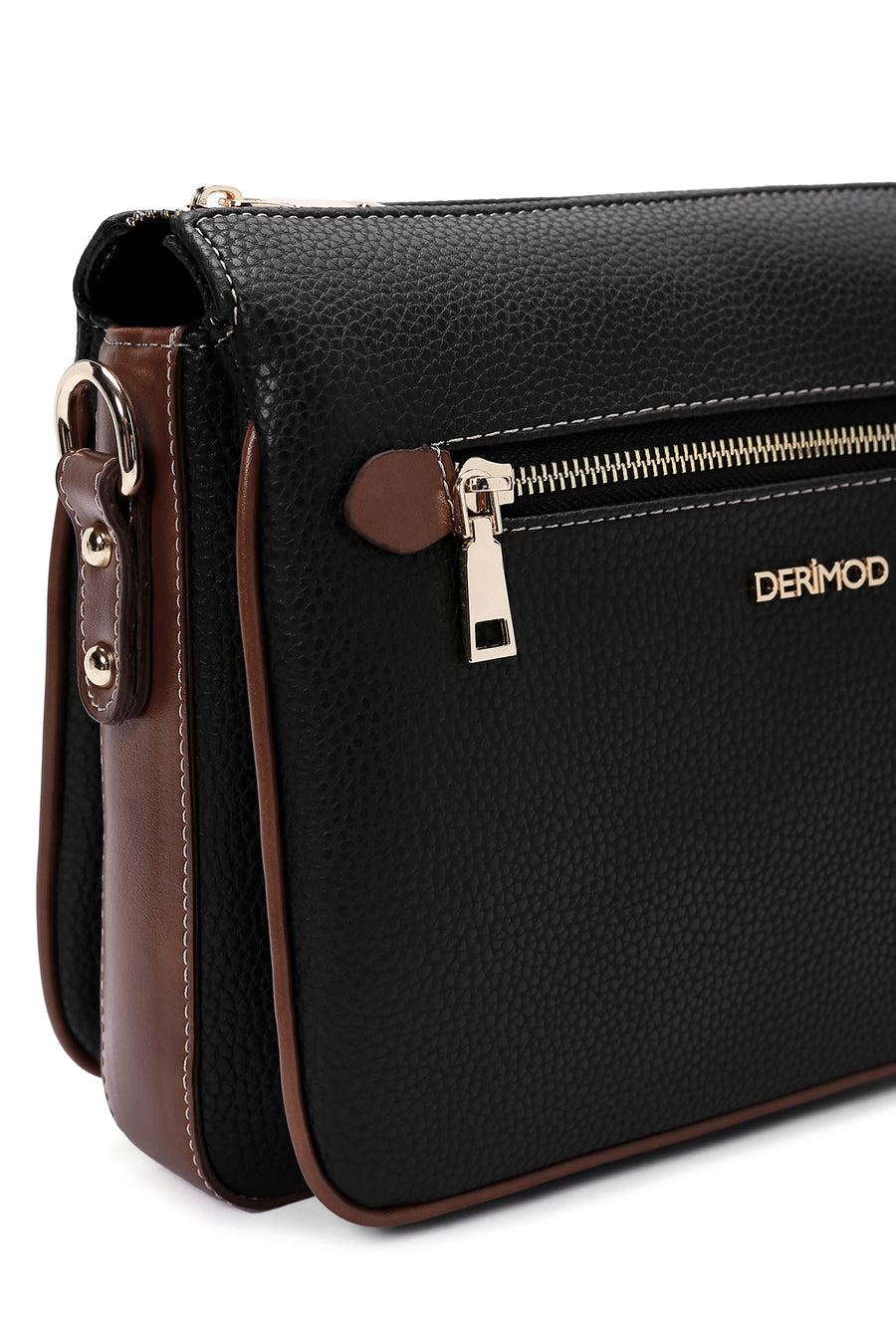Woman Black Long-Strap Crossbody Bag