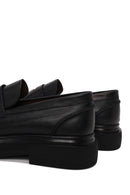 Male Black Thick-Soled Leather Loafer | Derimod