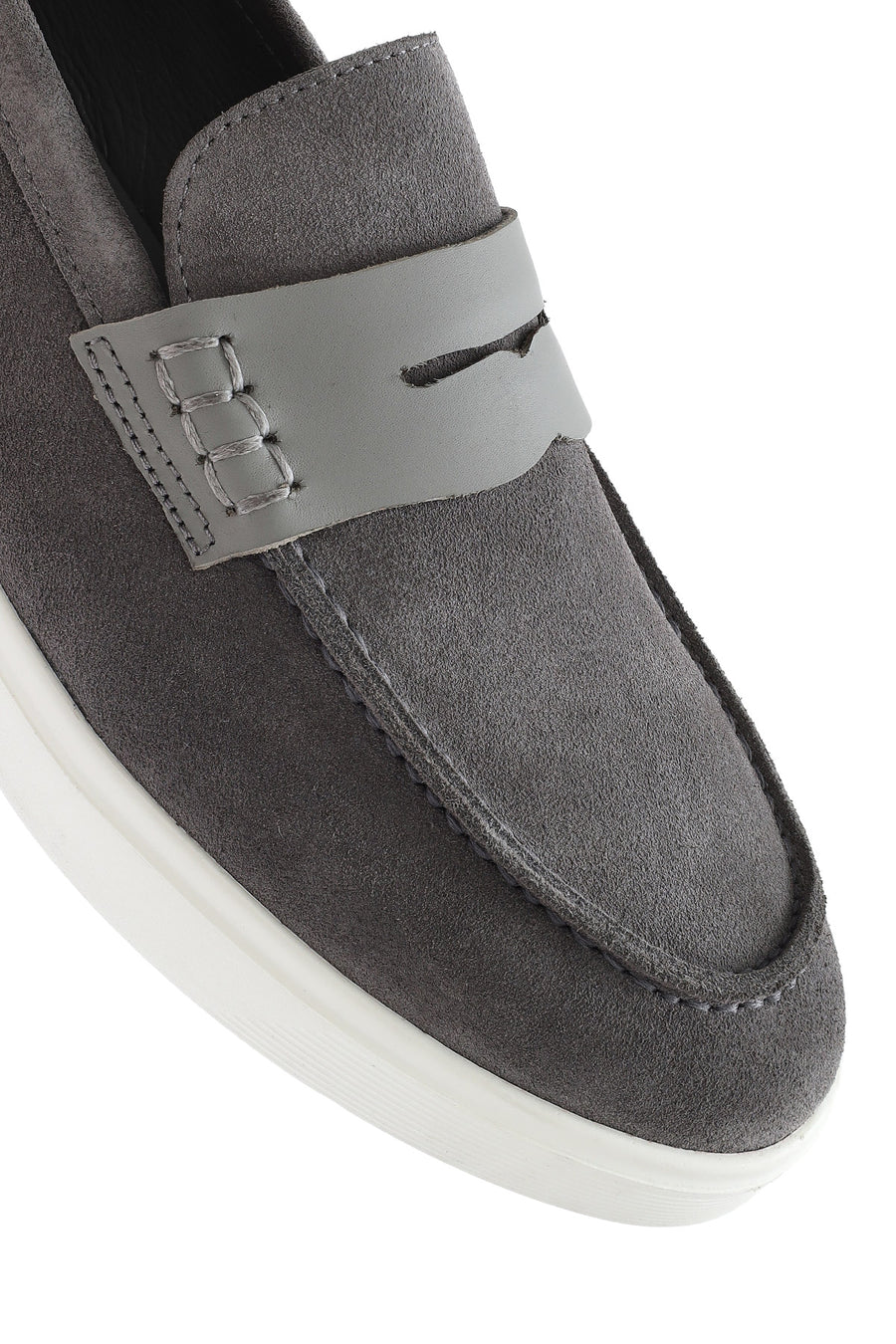 Men's Gray Thick Sole Suede Leather Casual Loafer