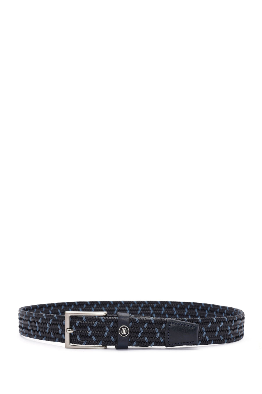Men's Navy Blue Braided Leather Belt