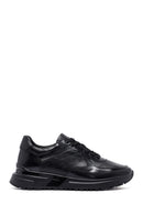 Erkek Siyah Bağcıklı Deri Casual Sneaker | Derimod