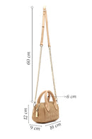 Women's Brown Long Strap Printed Mini Crossbody Bag | Derimod
