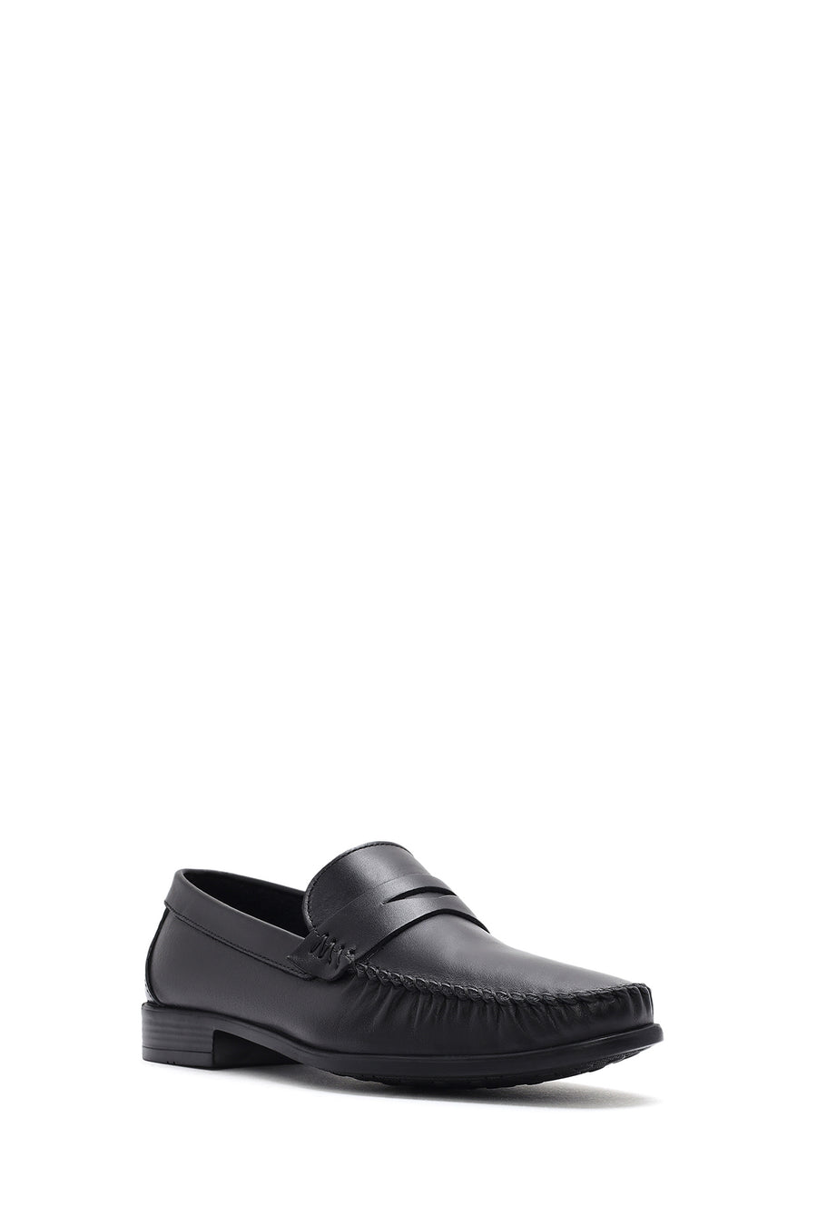 Men's Black Leather Casual Loafer