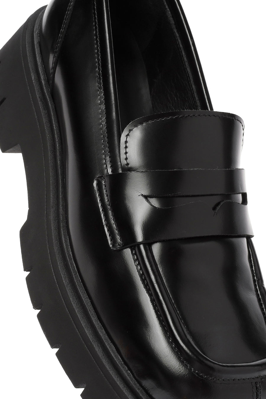 Kadın Siyah Deri Maskülen Loafer