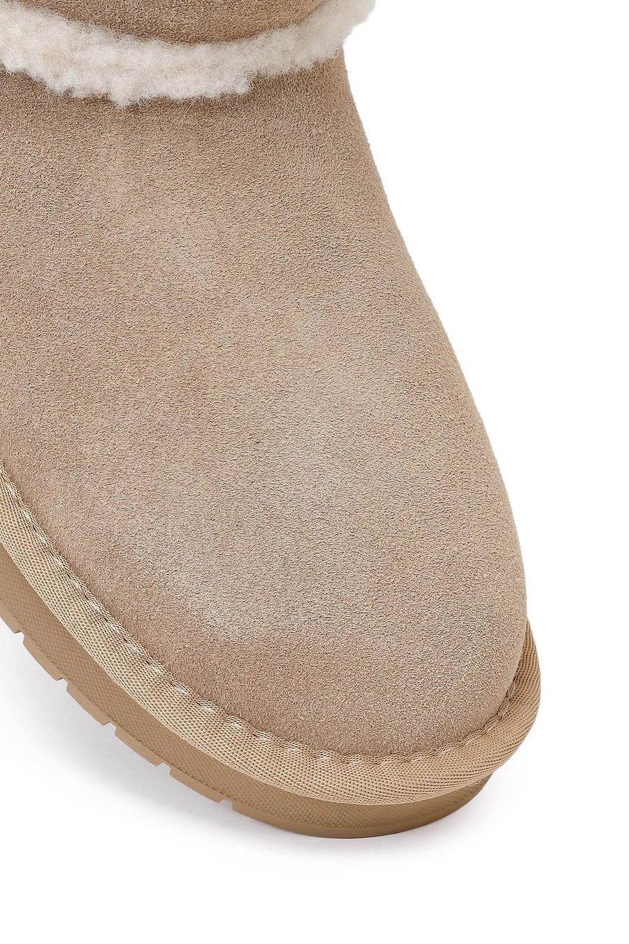Woman Light Mink Suede Teddy Boots