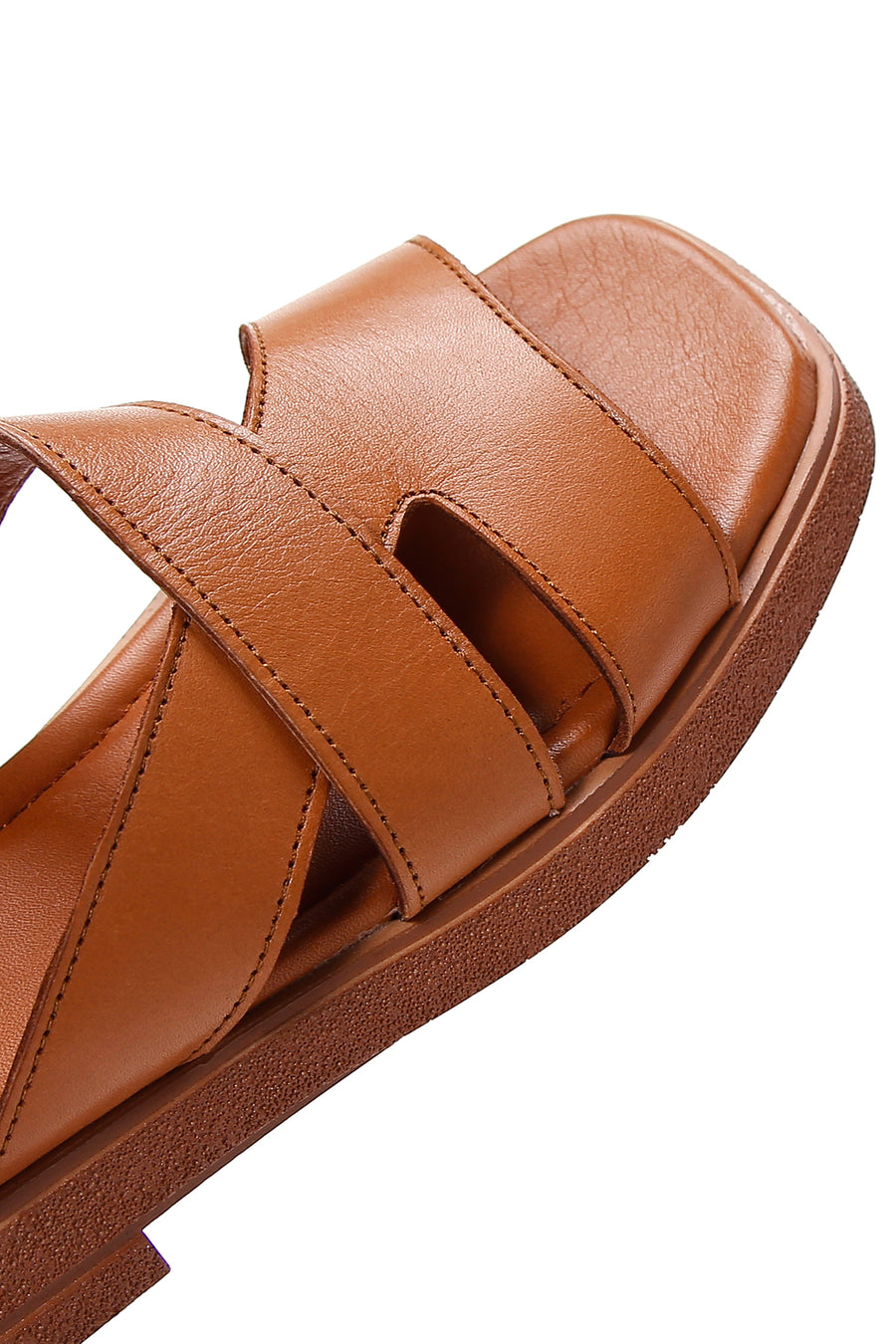 Women's Tan Leather Comfort Slippers