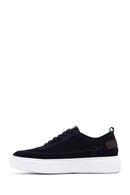Erkek Lacivert Bağcıklı Süet Deri Sneaker | Derimod