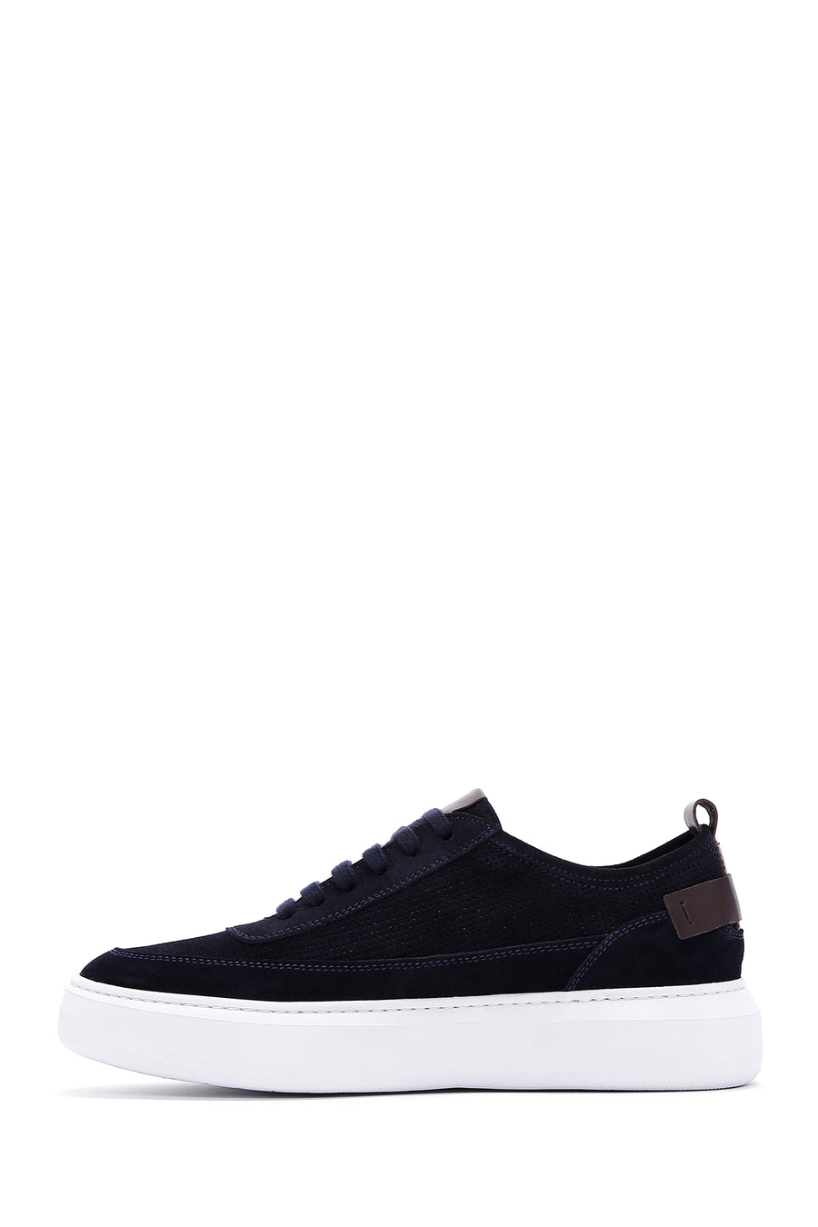 Erkek Lacivert Bağcıklı Süet Deri Sneaker