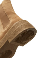 Women's Tan Suede Leather Chelsea Boots | Derimod