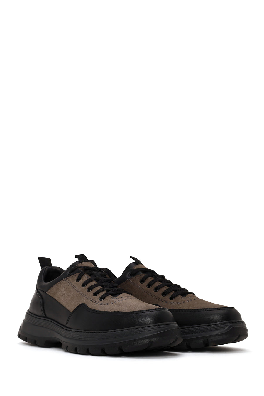 Male Mink Lace-up Thick-soled Leather Casual Shoes