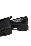 Woman Black Patent Leather Leather Masculine Loafer | Derimod