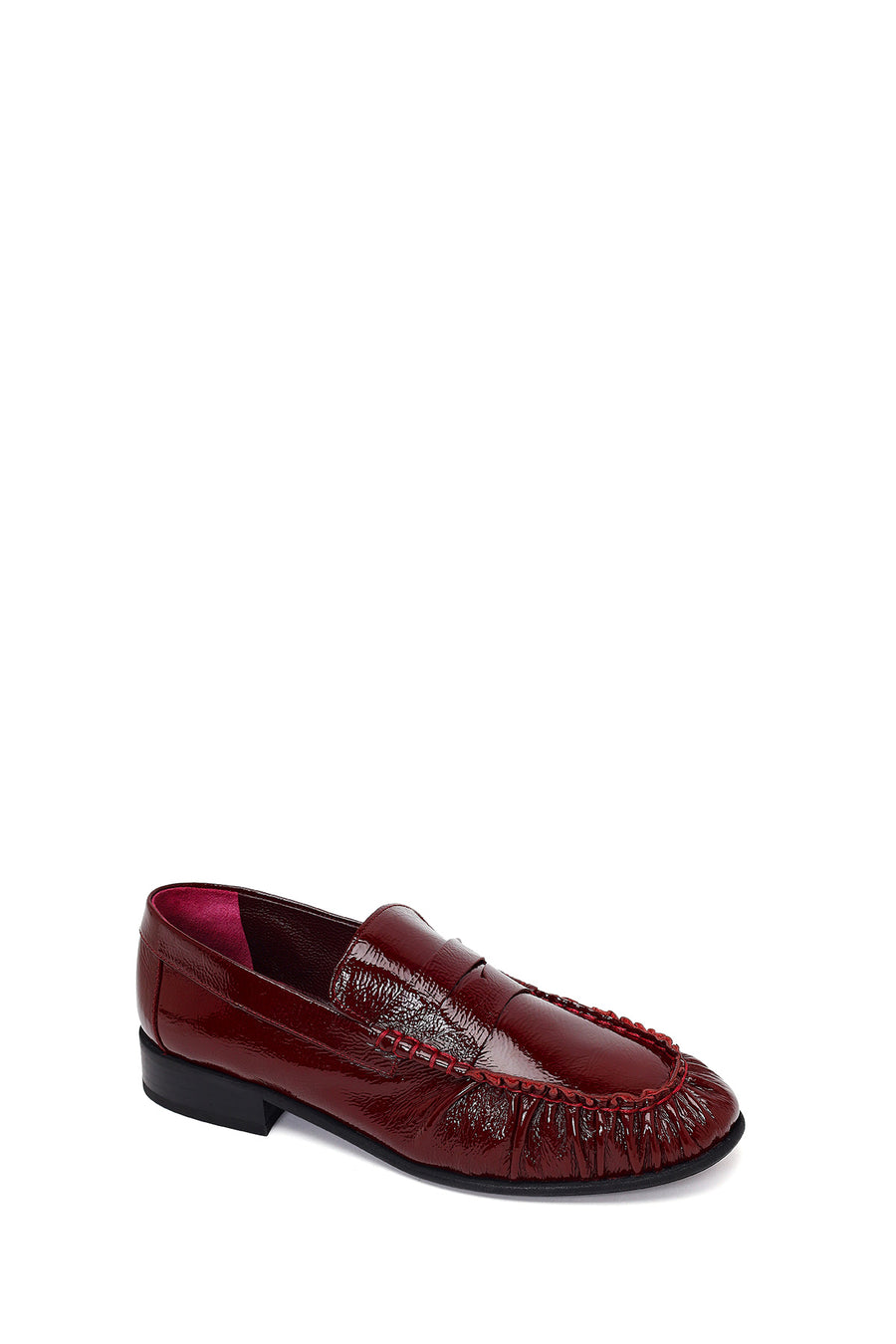 Kadın Bordo Deri Maskülen Loafer