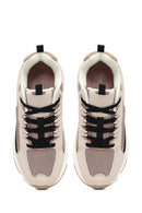 Women's Beige Lace-Up Thick-Soled Sneaker | Derimod