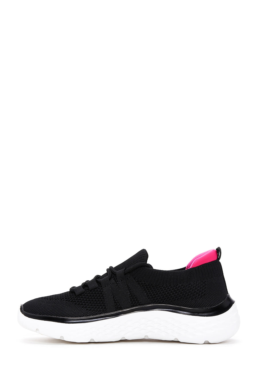Women's Black Fabric Sneaker